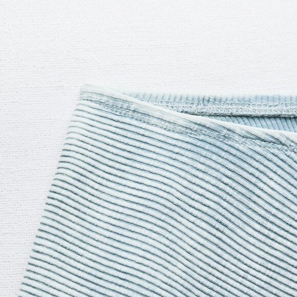 WASHED EFFECT RIBBED T-SHIRT + MINI SKIRT SET - Picture 4 of 5